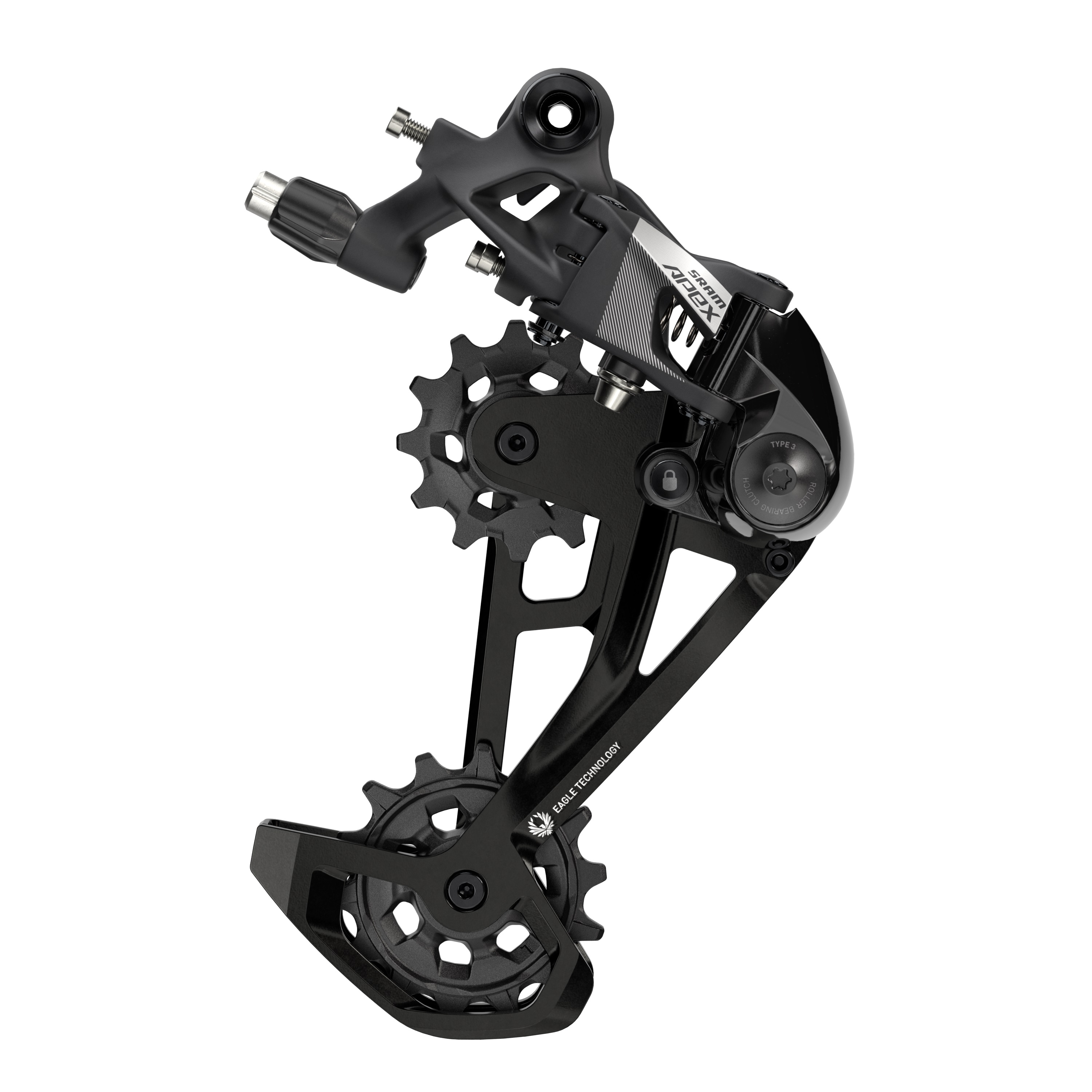 Sram DERAILLEUR ROUTE - GRAVEL ARRIERE 12V. APEX EAGLE D1 CHAPE MOYENNE NOIR MONO PLATEAU MAX 52DTS