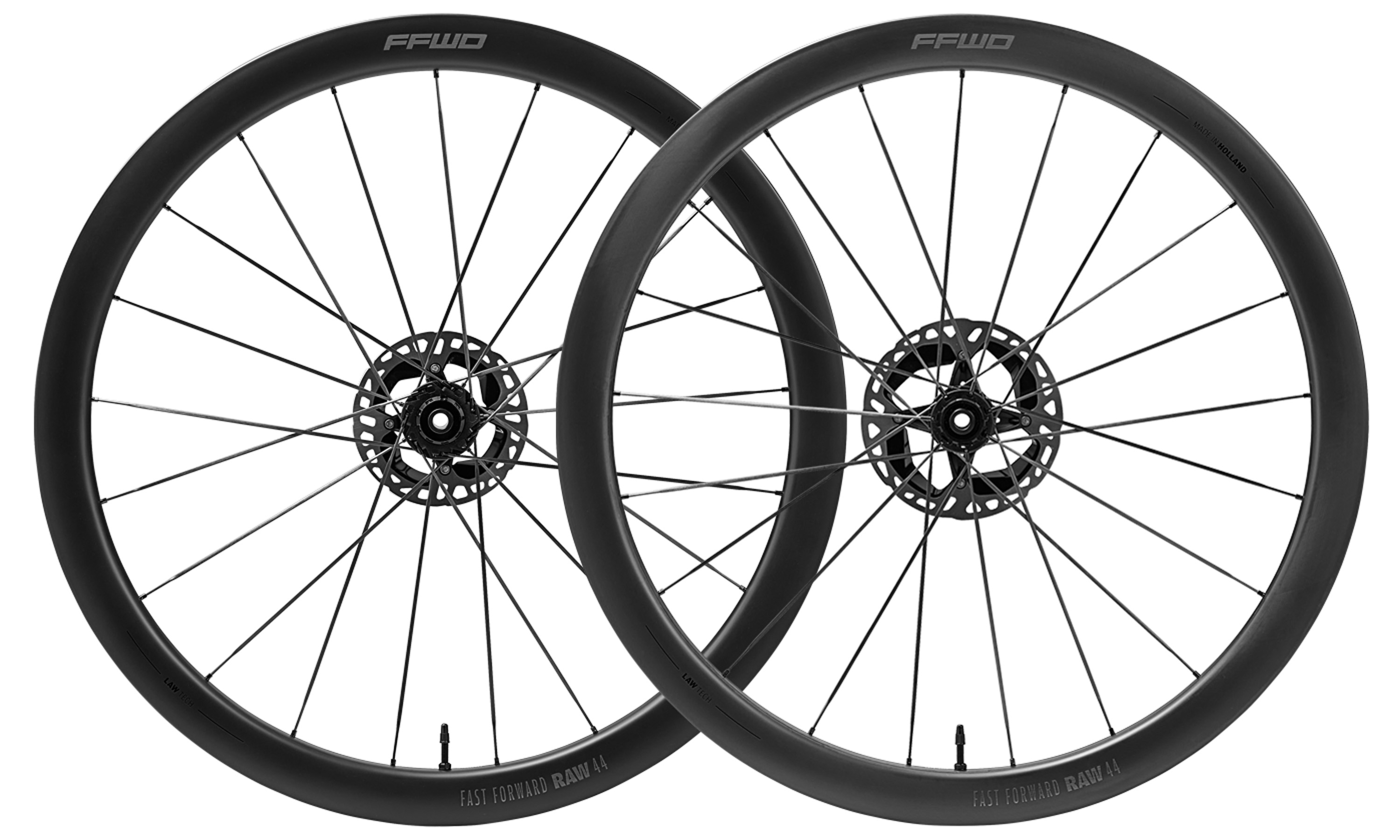 Fast Forward PAIRE DE ROUES RAW 44 - TLR DISQUE - FFWDXCERAMICSPEED / SHIMANO MATTE BLACK